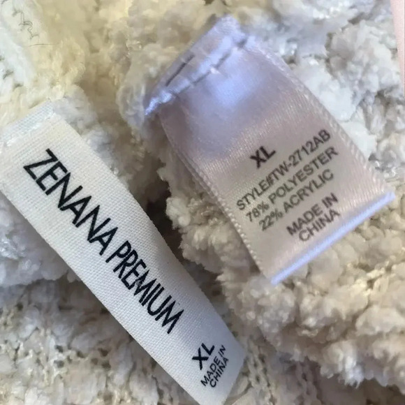 Zenana Premium Oversized Popcorn Knit Tunic Sweater Long Sleeves Size XL Ivory - Picture 16 of 16